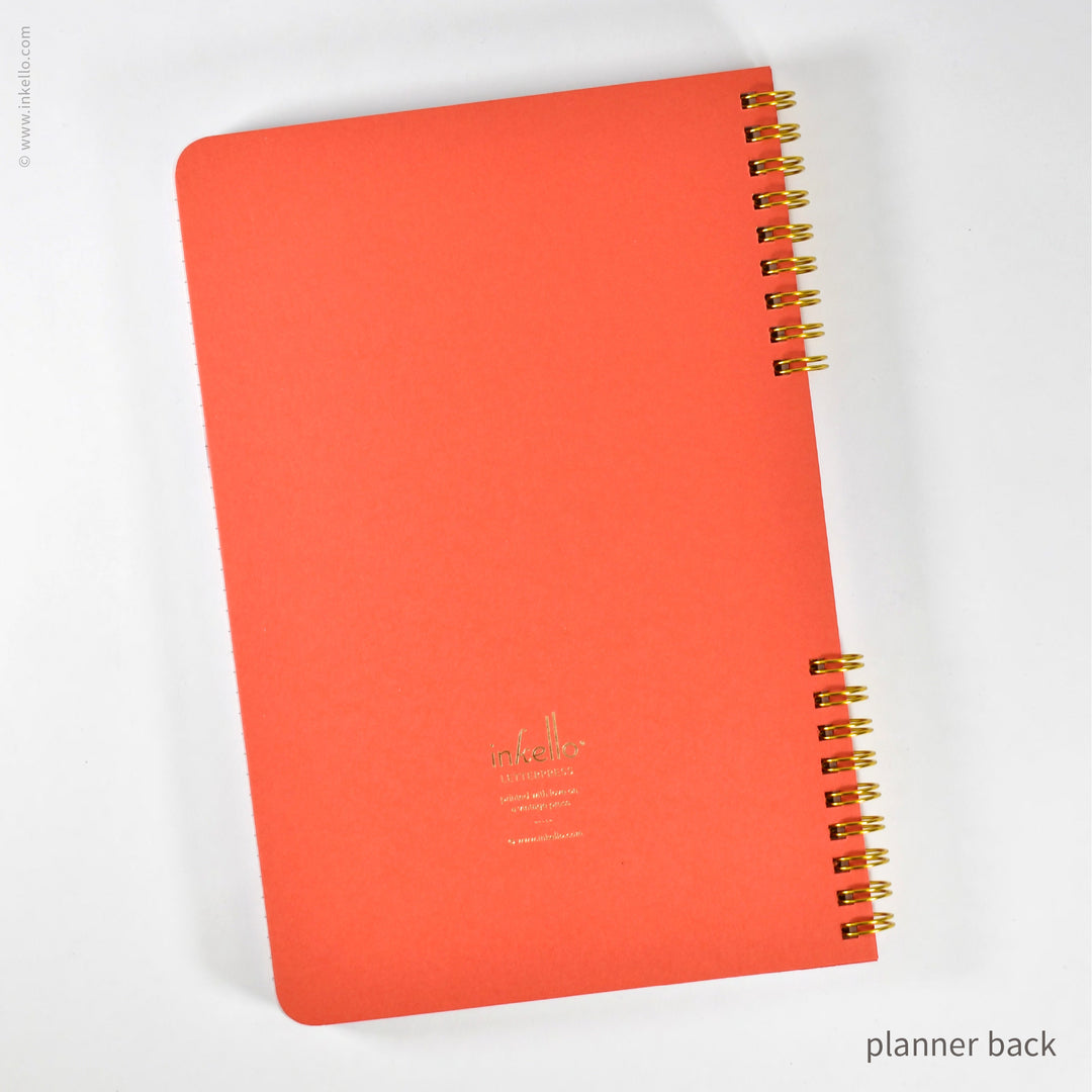 Gold Bursts Weekly Planner with Scarlet Red Cover (