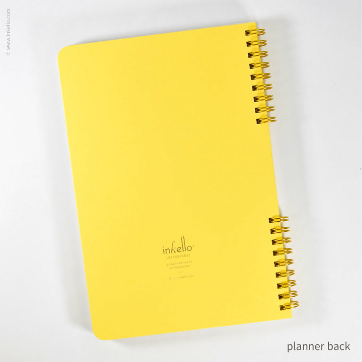 Gold Bursts Weekly Planner with Sunshine Yellow Cover (