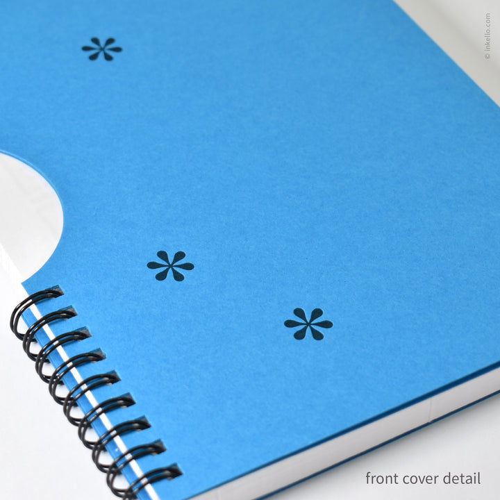 Black Asterisks Weekly Planner with Cyan Cover (