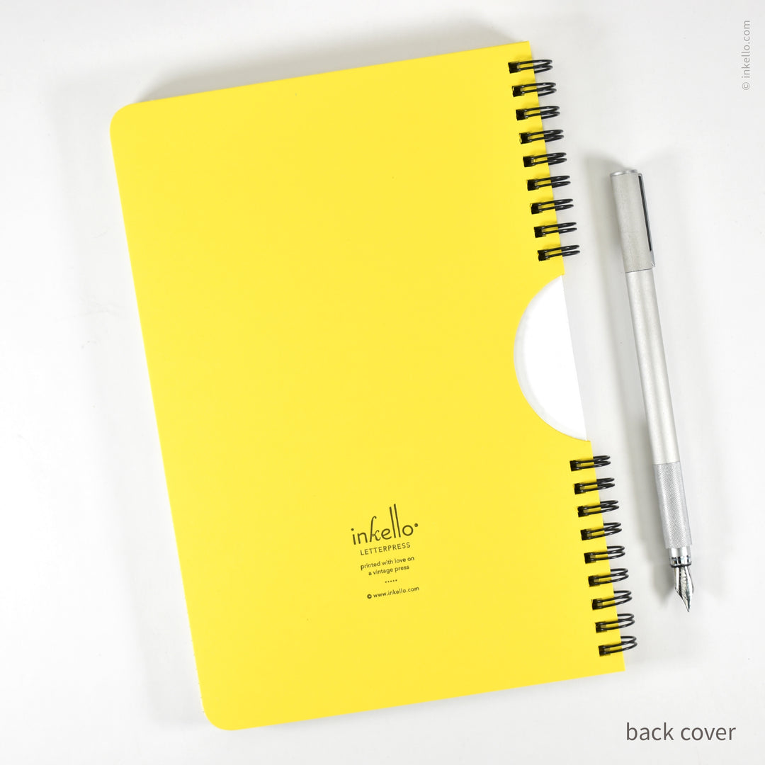 Black Asterisks Weekly Planner with Yellow Cover (