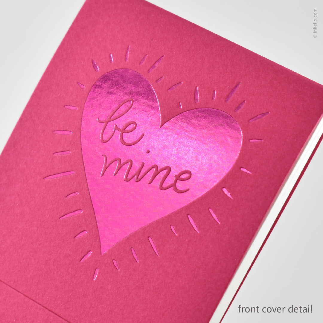 Be Mine Matchbook Jotter with Pink Foil Heart (