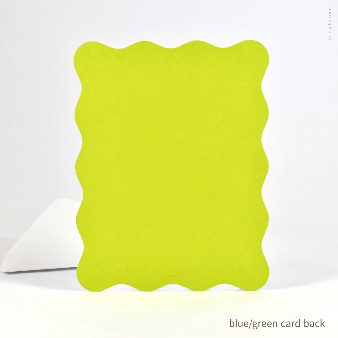 Birthday Cake Slice Wavy Flat Greeting Card (