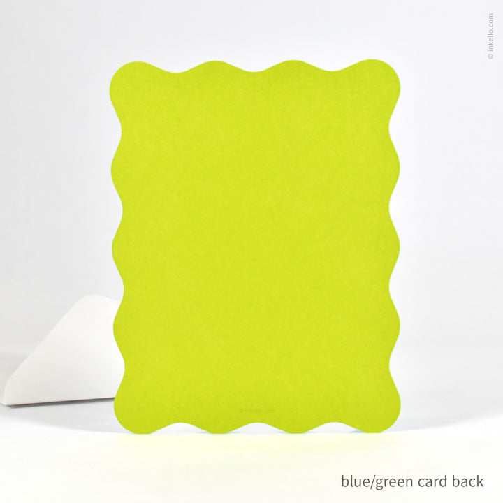 Birthday Cake Slice Wavy Flat Greeting Card (