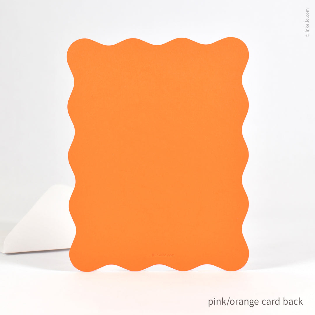 Birthday Cake Slice Wavy Flat Greeting Card (
