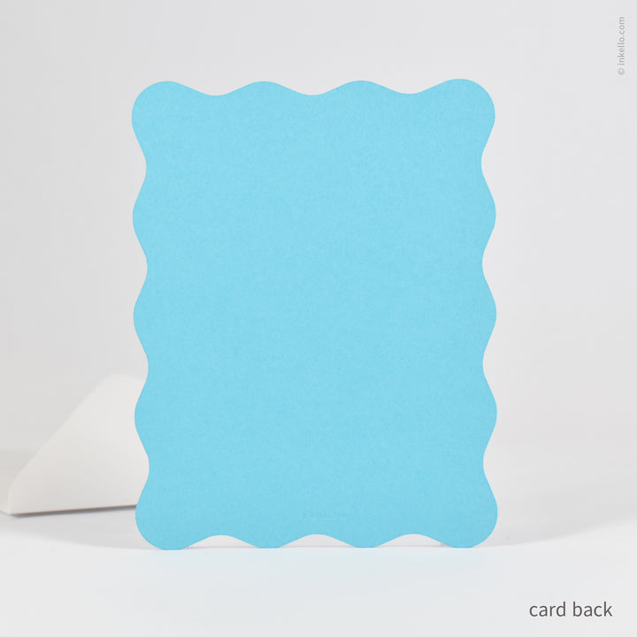 Dreidel Happy Hanukkah Wavy Flat Greeting Card (