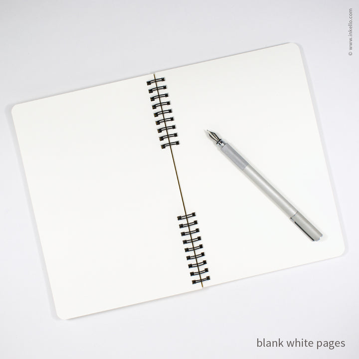 Black Asterisks Spiral Notebook with Hot Pink Cover (
