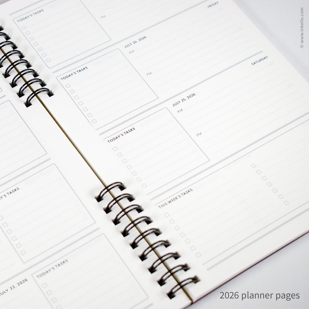 Star Weekly Planner with Black Cover and Silver Ink (