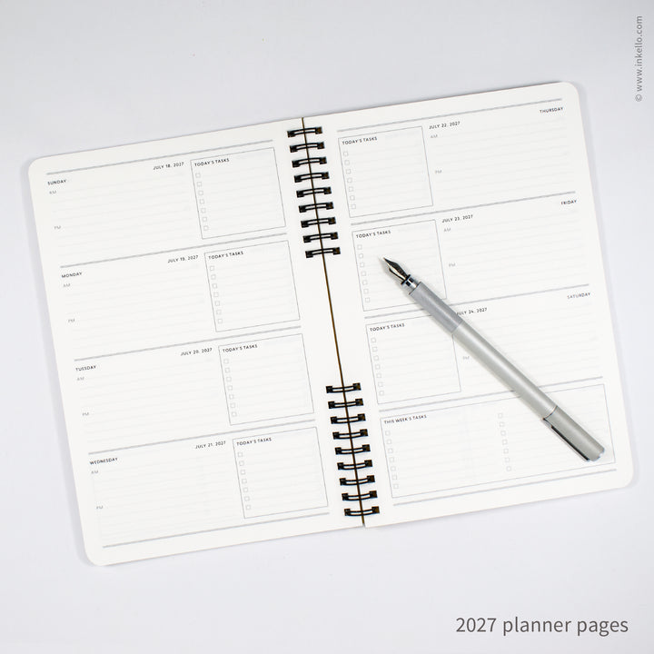 Star Weekly Planner with Kraft Cover and Black Ink (