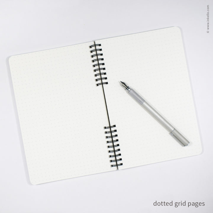 Black Asterisks Spiral Notebook with Cyan Cover (