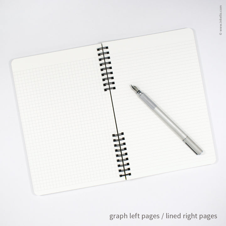 Black Asterisks Spiral Notebook with Cyan Cover (