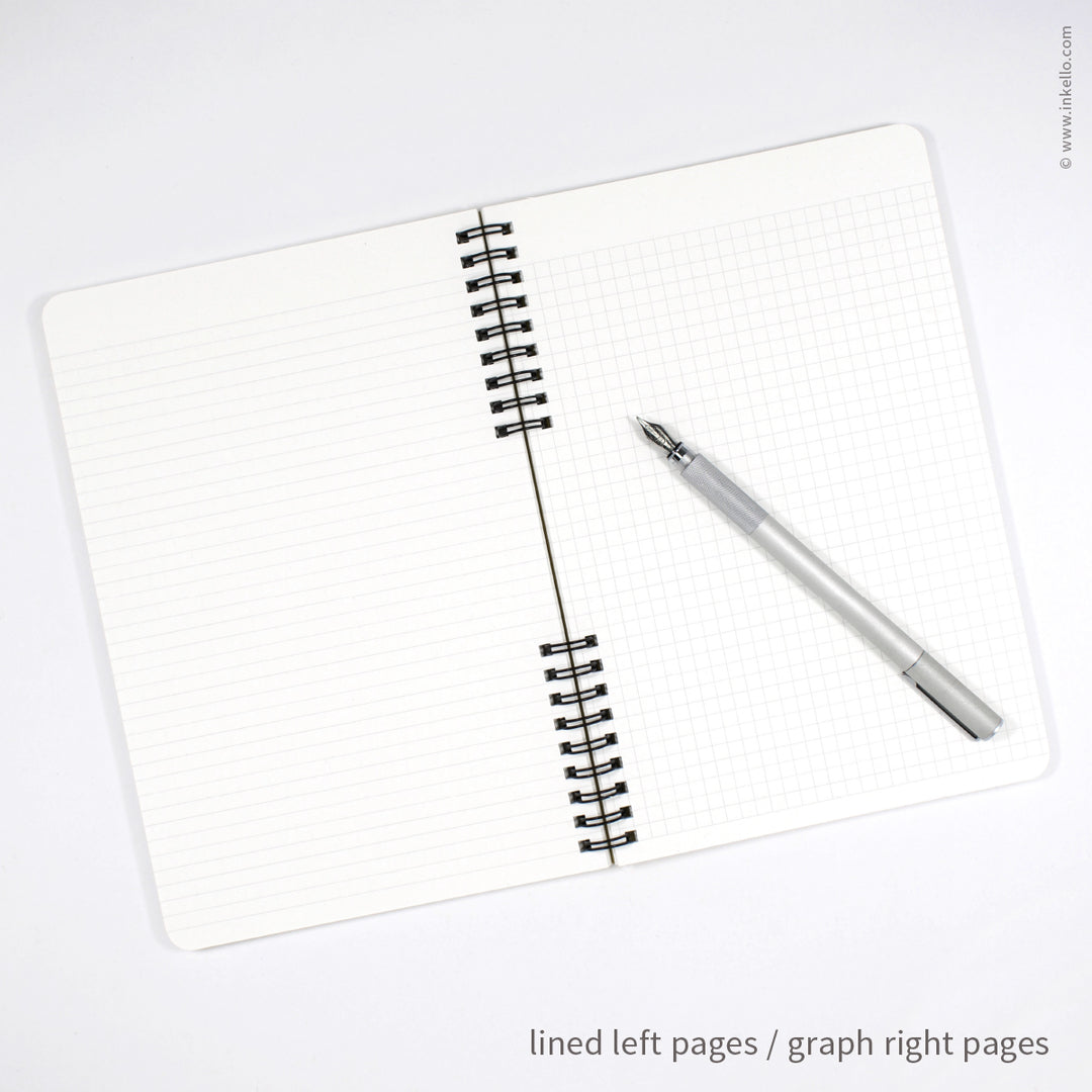 Black Asterisks Spiral Notebook with Cyan Cover (