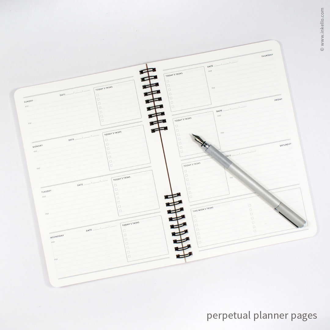 Big Burst Weekly Planner with Grey Cover and Black Ink (