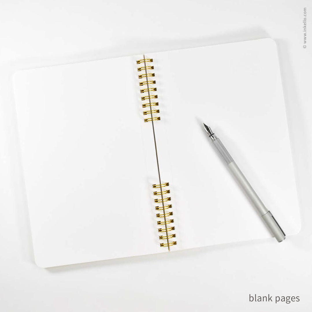 Gold Bursts Spiral Notebook with Lagoon Blue Cover (