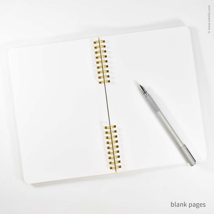 Gold Bursts Spiral Notebook with Scarlet Red Cover (