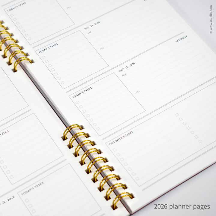 Gold Bursts Weekly Planner with Sunshine Yellow Cover (