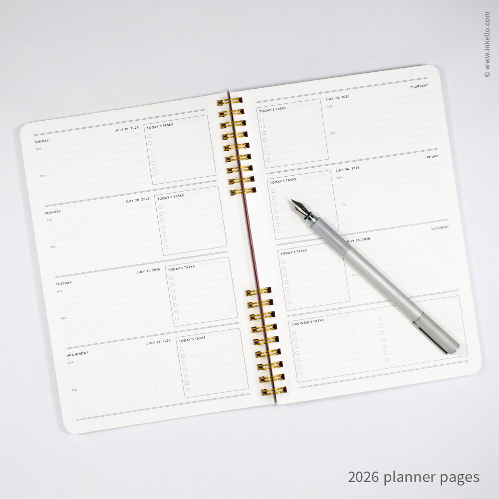 Gold Bursts Weekly Planner with Lagoon Blue Cover (