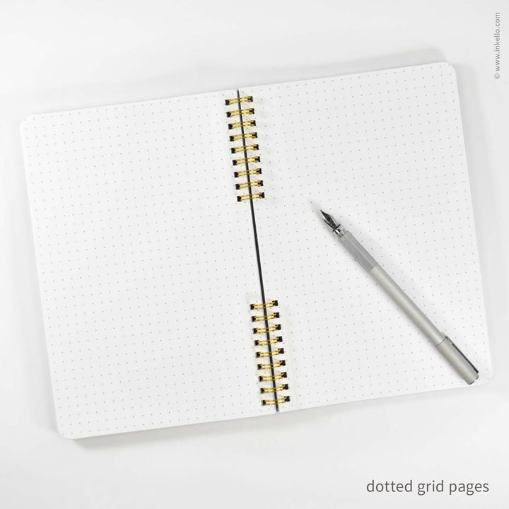 Gold Bursts Spiral Notebook with Lagoon Blue Cover (