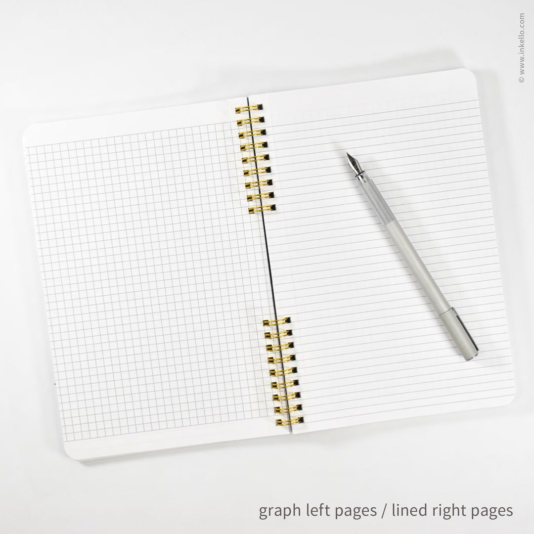 Gold Bursts Spiral Notebook with Stormy Grey Cover (