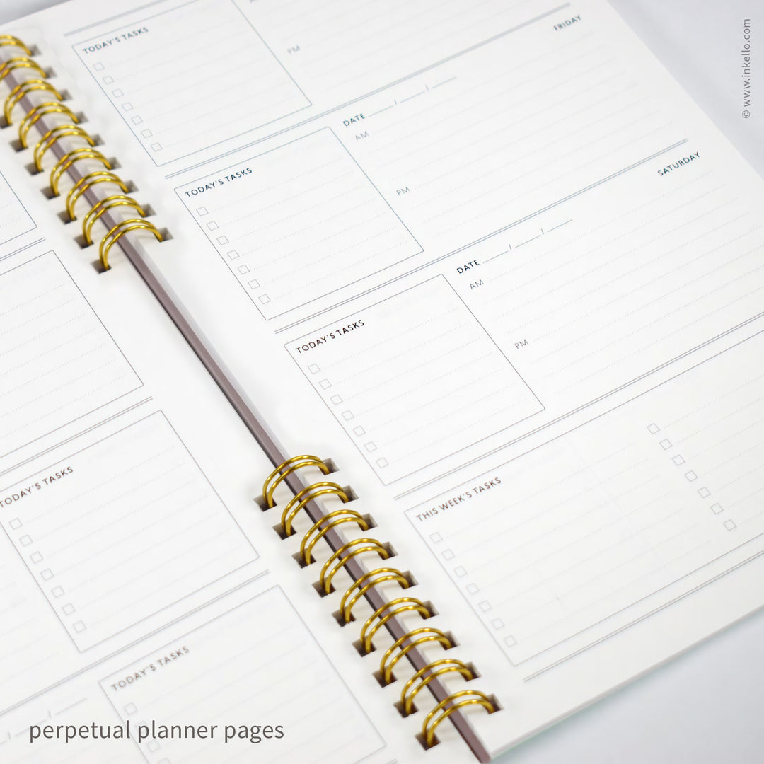Gold Bursts Weekly Planner with Scarlet Red Cover (