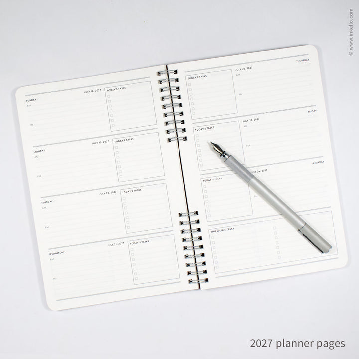 Silver Monogram Spiral Notebook with Kraft Cover (