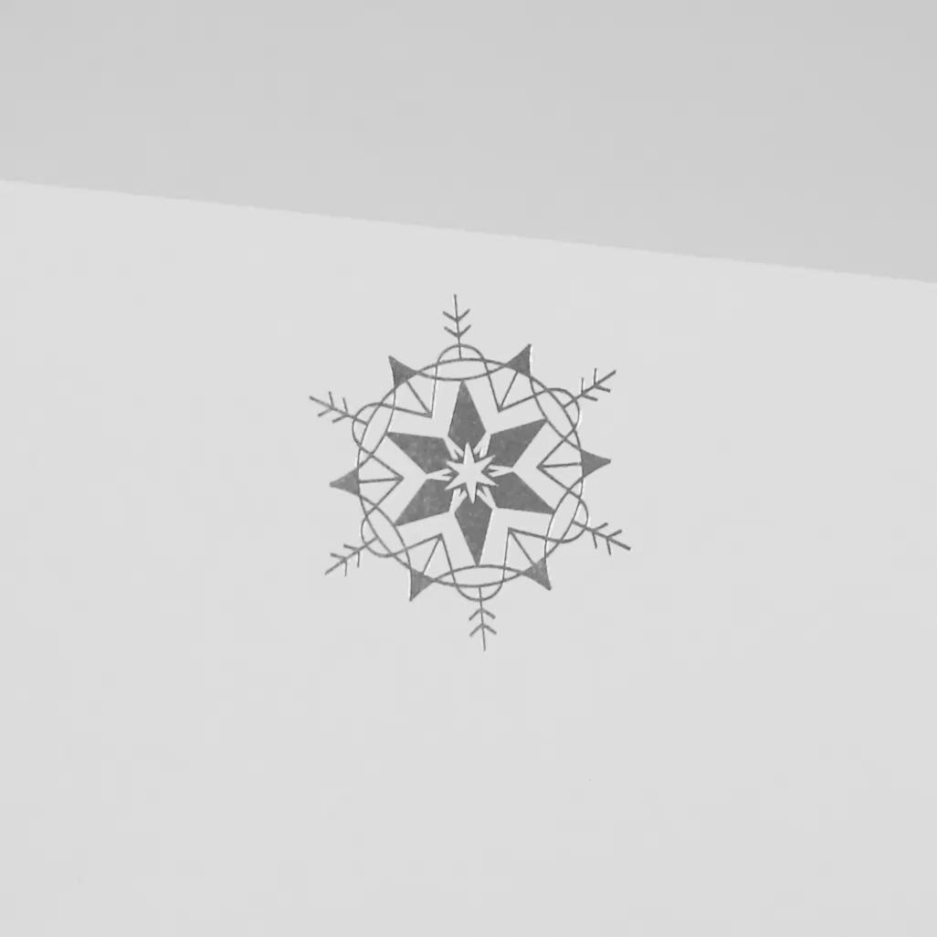 Stationery Set with Silver Snowflake (