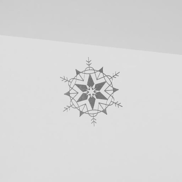 Stationery Set with Silver Snowflake (