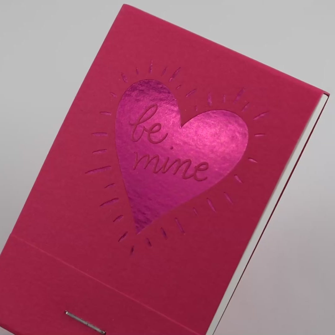Be Mine Matchbook Jotter with Pink Foil Heart (