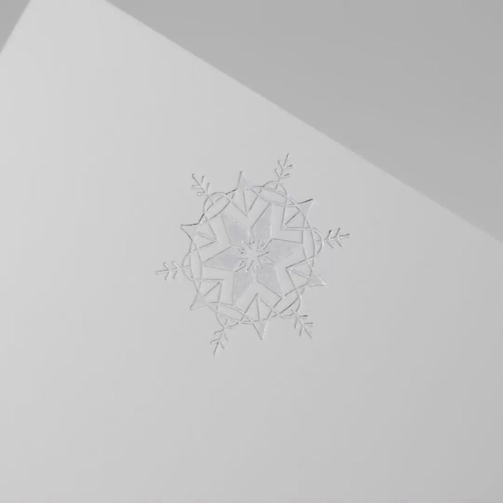 Flat Note Card Set with Silver Snowflake (