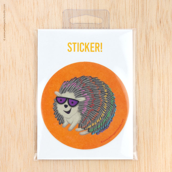 Rainbow Hedgehog Sticker - Yellow Pencil Studio