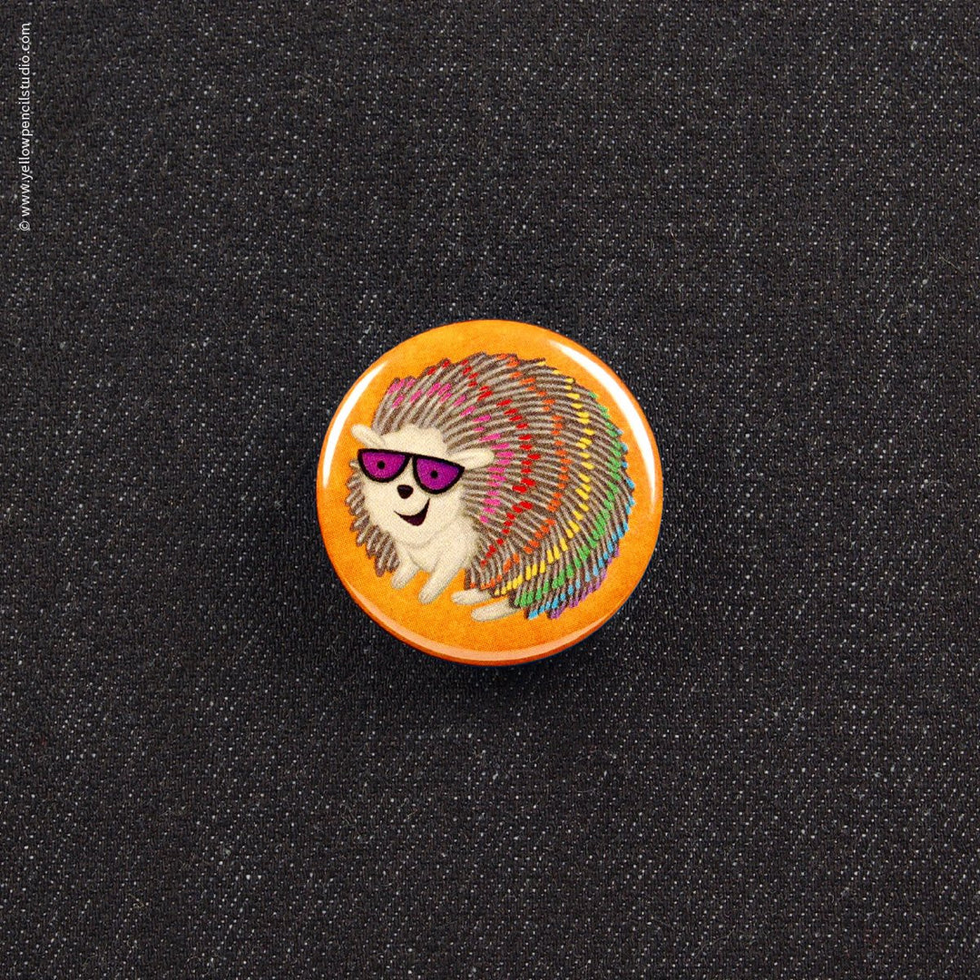 Rainbow Hedgehog Button - Yellow Pencil Studio