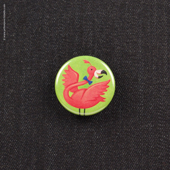 Flamingo Button - Yellow Pencil Studio
