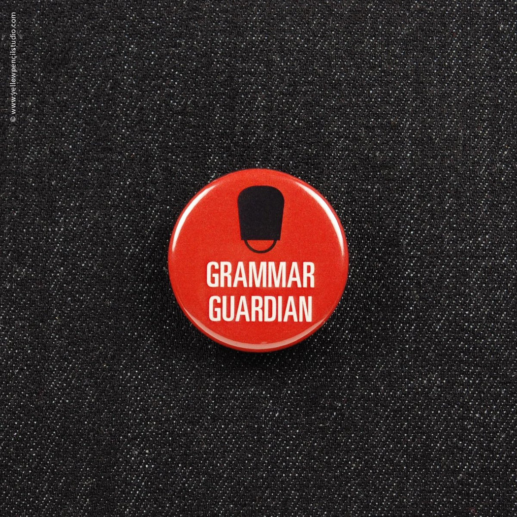 Grammar Guardian Button - Yellow Pencil Studio