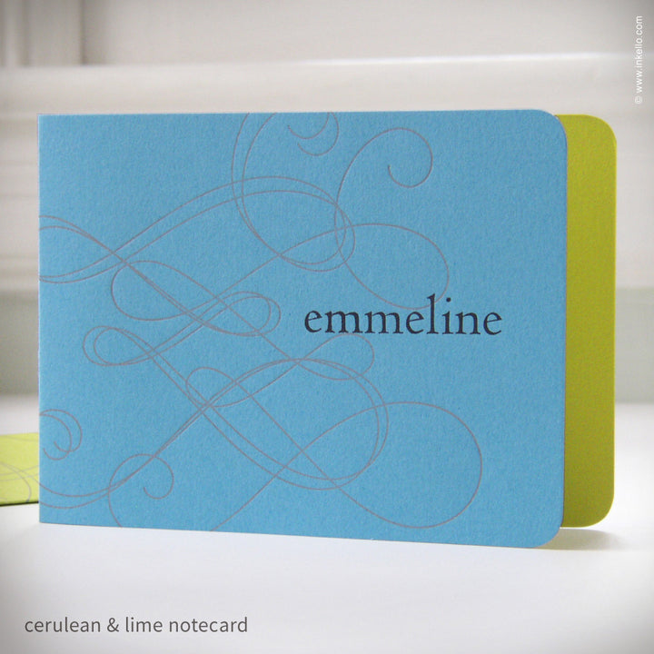 Swirly Personalized Notecards (
