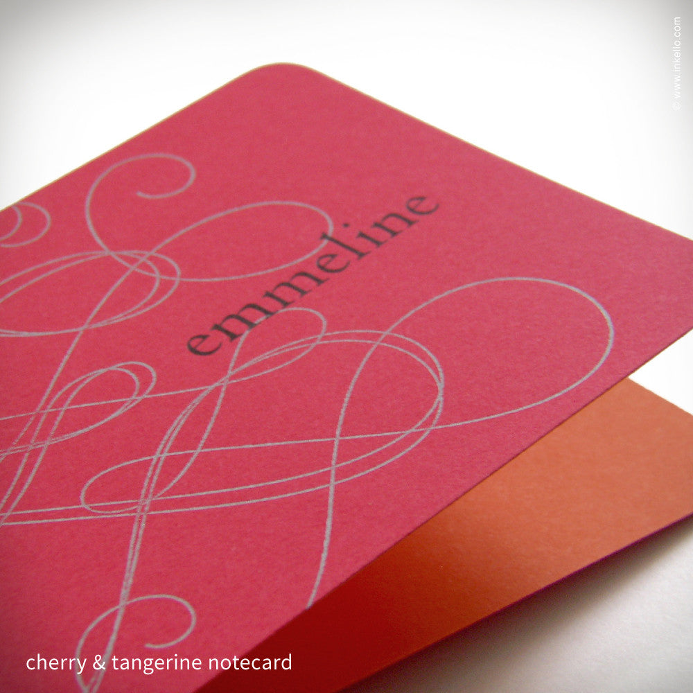 Swirly Personalized Notecards (