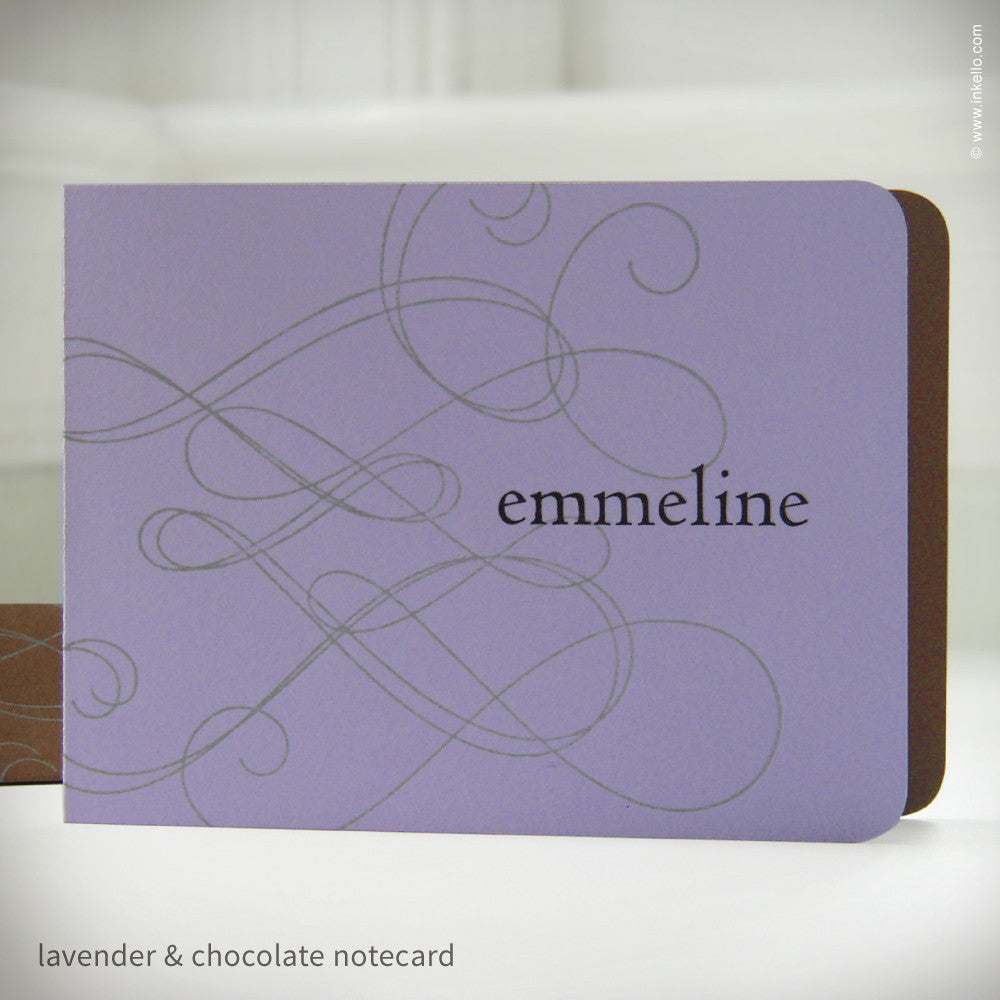 Swirly Personalized Notecards (