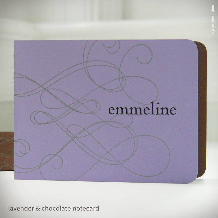 Swirly Personalized Notecards (