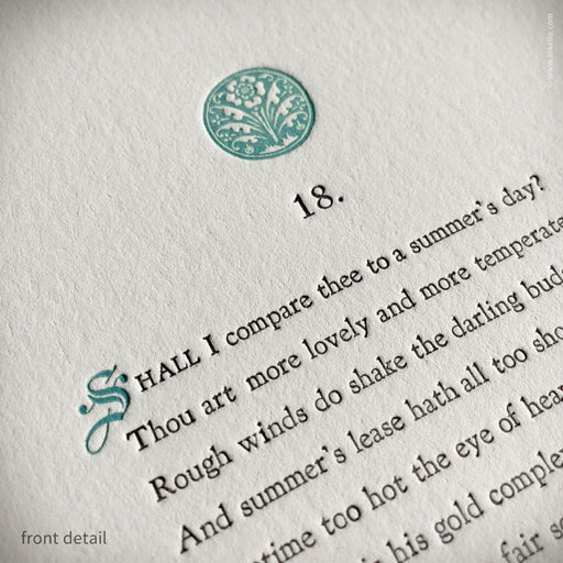 Shakespeare's 18th Sonnet Card (#204) Greeting Card - Inkello Letterpress