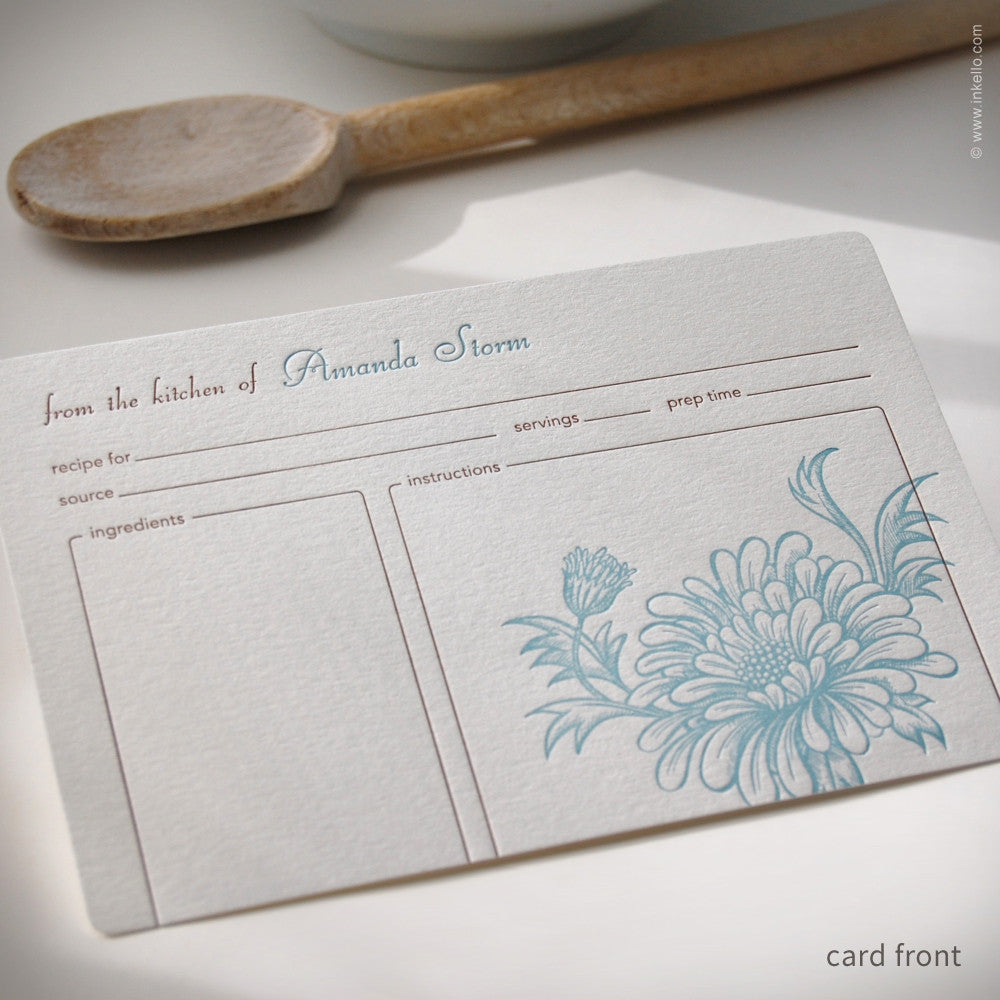 Mum Personalized Recipe Cards (#233) Recipe cards - Inkello Letterpress