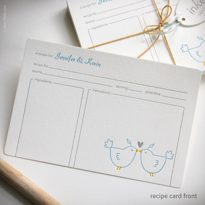 Love Birds Personalized Recipe Cards (