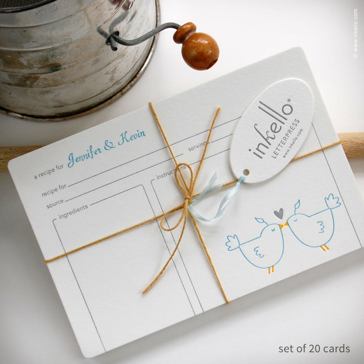 Love Birds Personalized Recipe Cards (