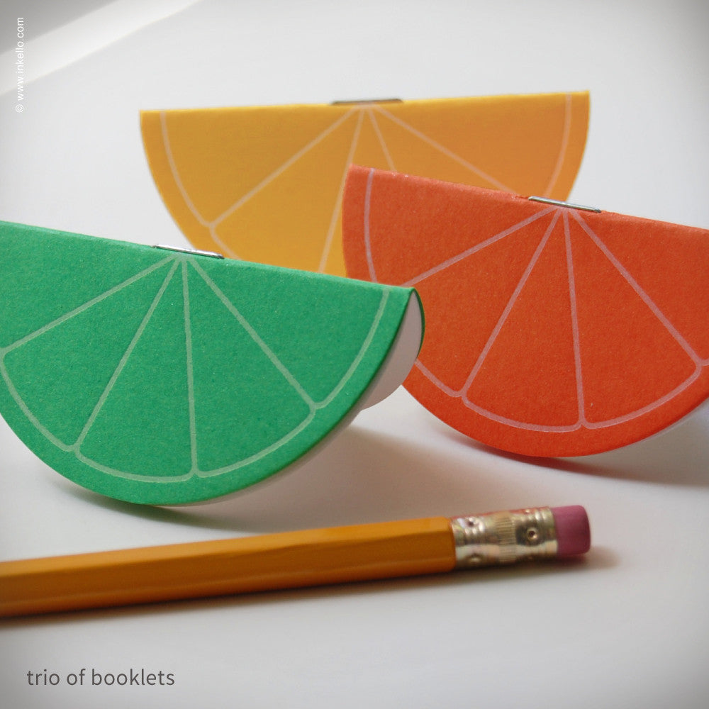 Citrus Slice Mini Booklets (#270) Booklet - Inkello Letterpress