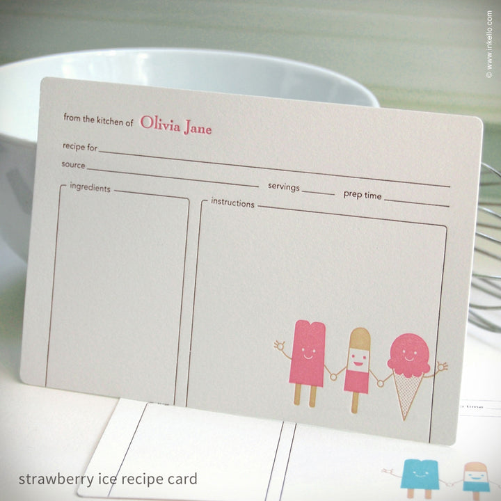 Cool Friends Personalized Recipe Cards (
