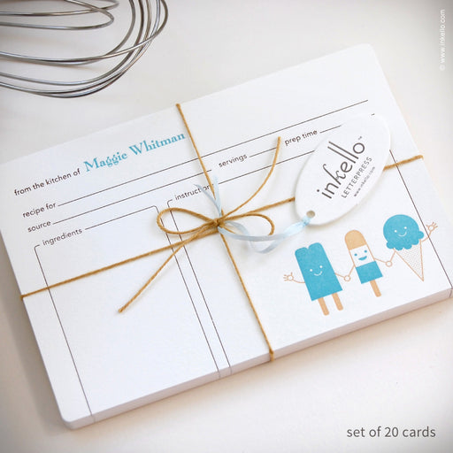 Cool Friends Personalized Recipe Cards (#283) Recipe cards - Inkello Letterpress