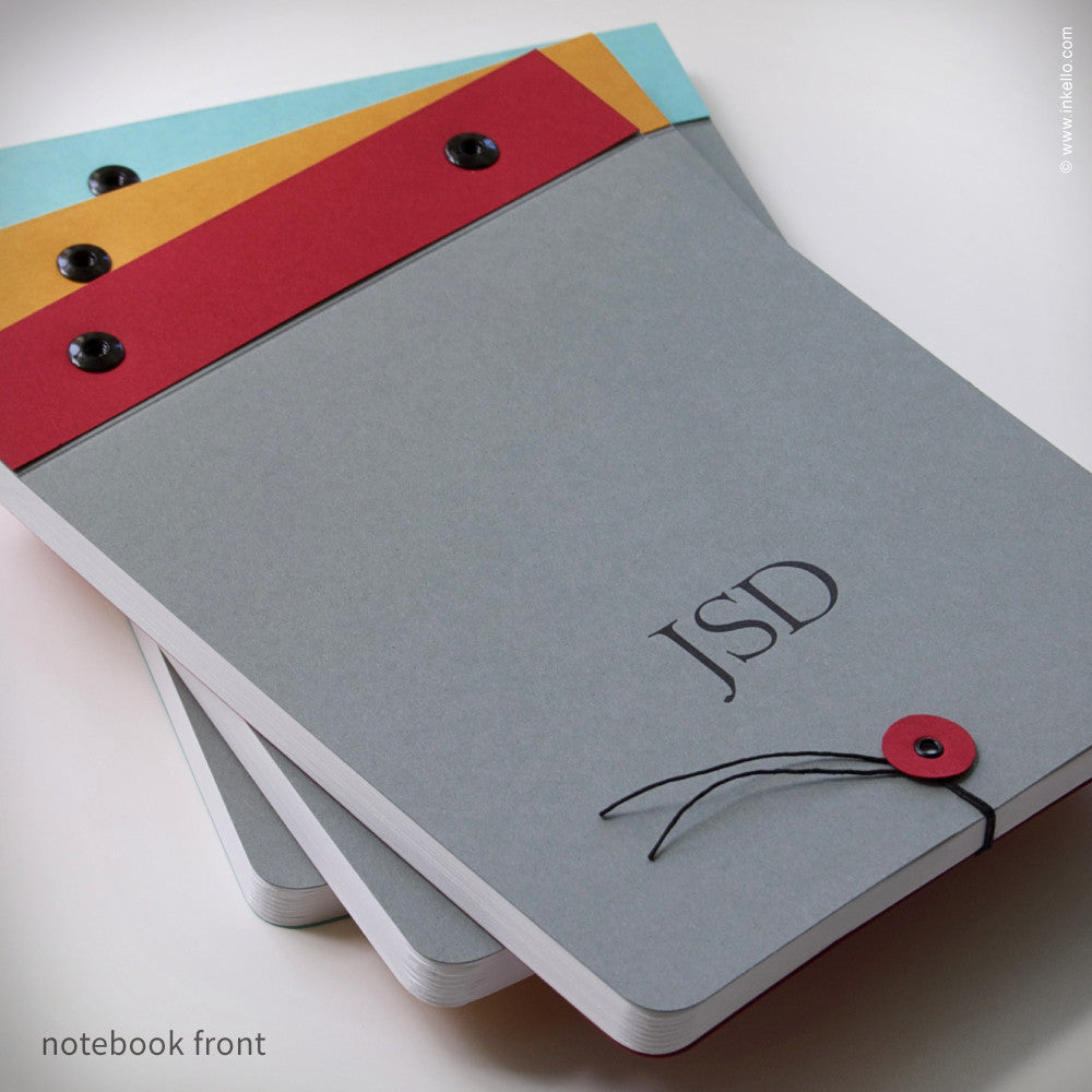 Slate Grey Monogram Notebook (#298) Notebook - Inkello Letterpress