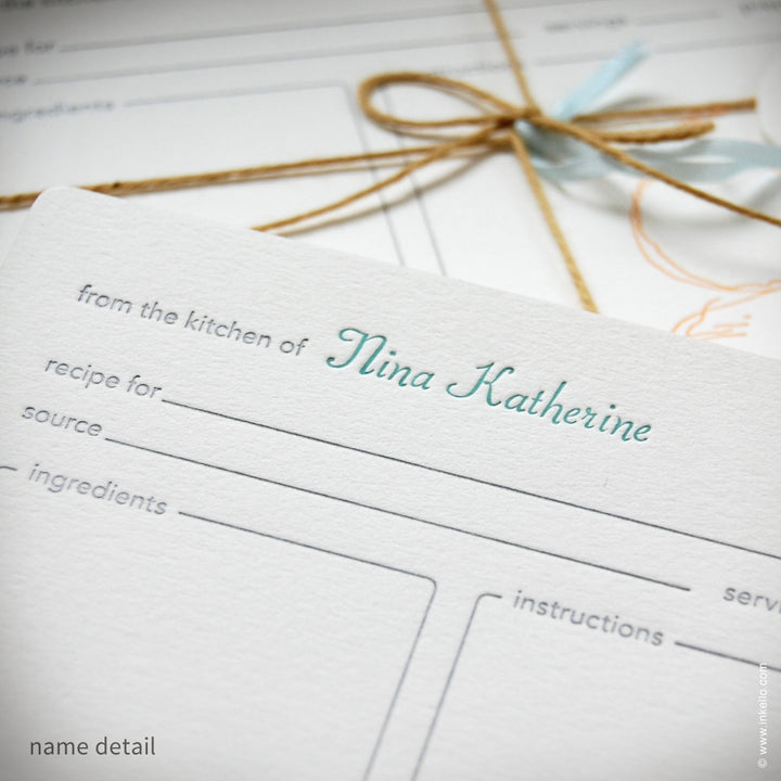 Snow Drop Anemone Personalized Recipe Cards (