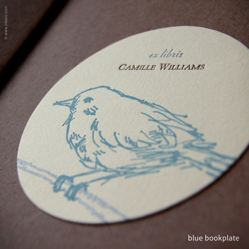 Bird Personalized Bookplates + Beaded Bookmark (
