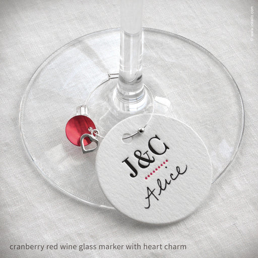 Monogrammed Dotted Wine Glass Markers (#318) Wine Glass Markers - Inkello Letterpress