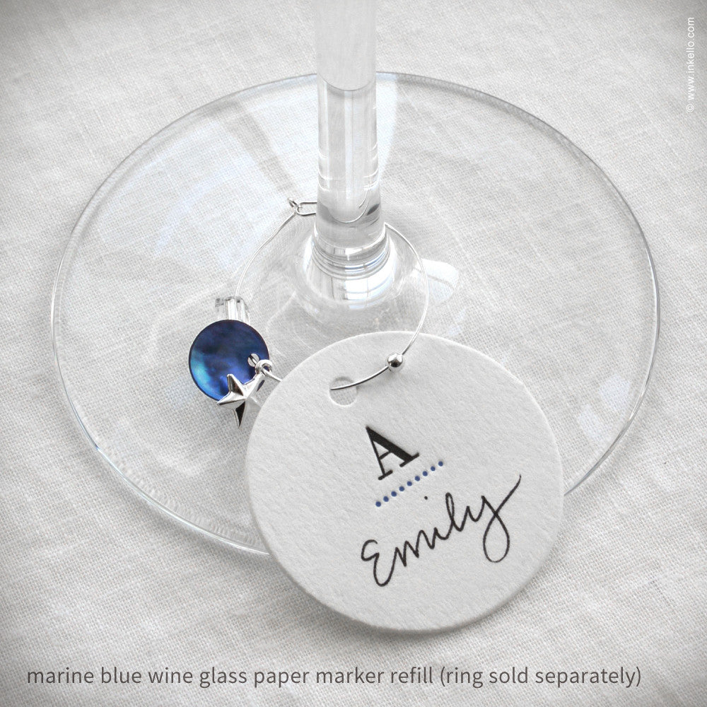 Monogrammed Dotted Wine Glass Marker Refills (