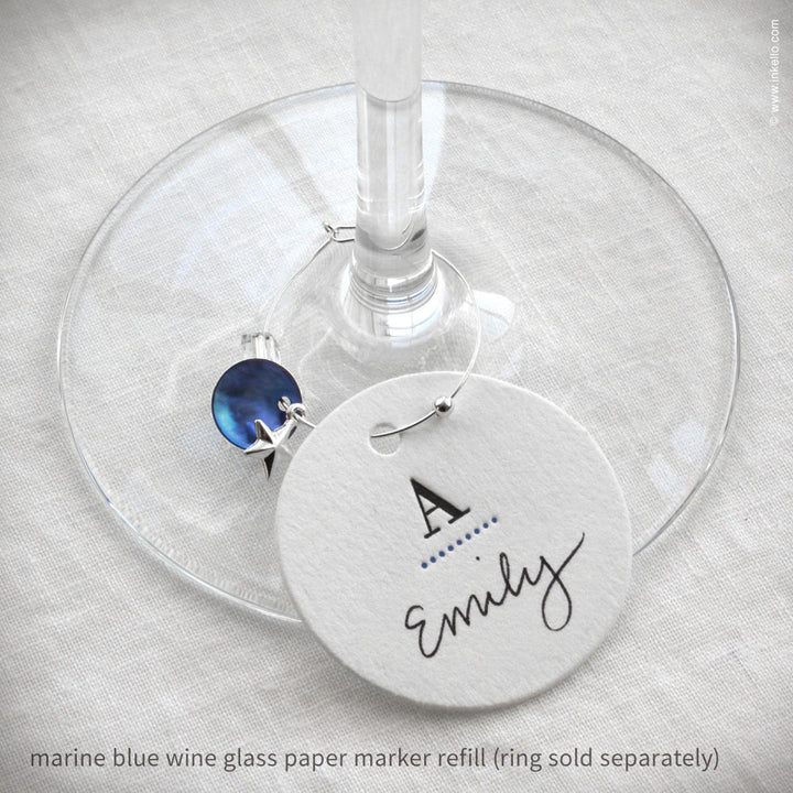 Monogrammed Dotted Wine Glass Marker Refills (