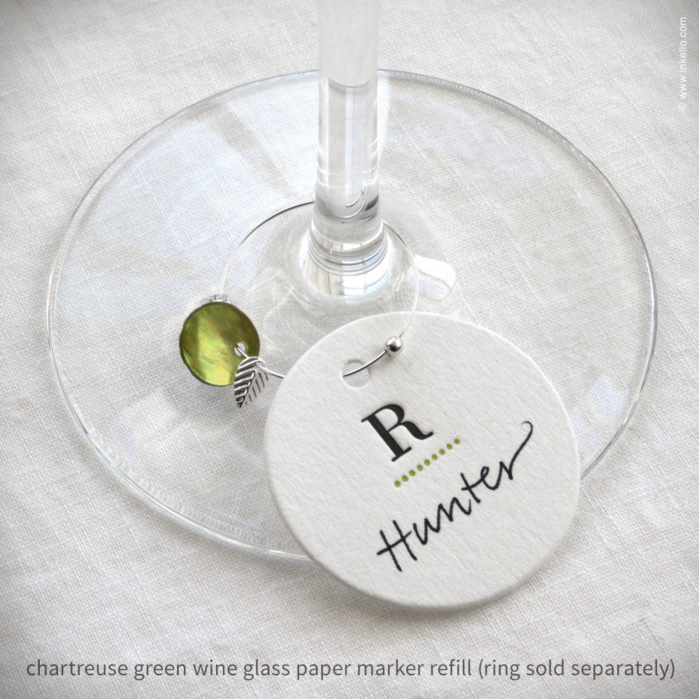 Monogrammed Dotted Wine Glass Marker Refills (#319)